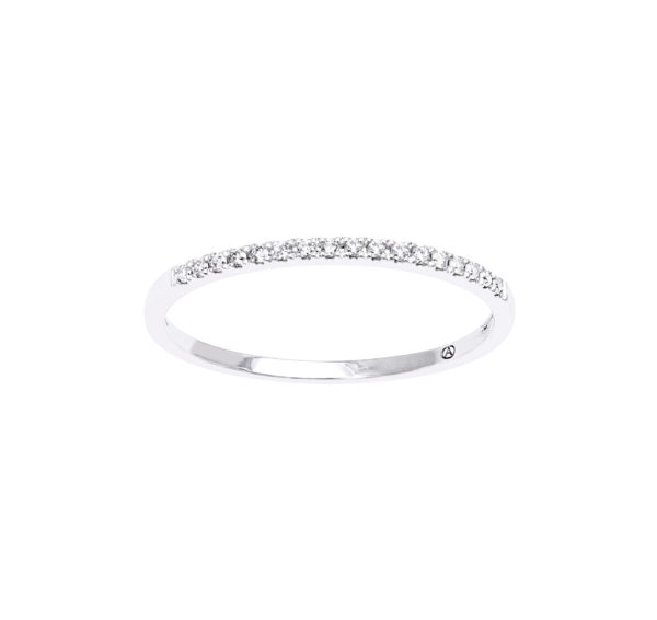 Charm 14k Gold 1/12ct Diamond Anniversary Band Ring