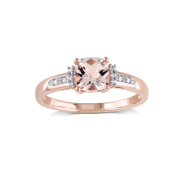 Miadora 10k Rose Gold Morganite and Diamond Accent Ring